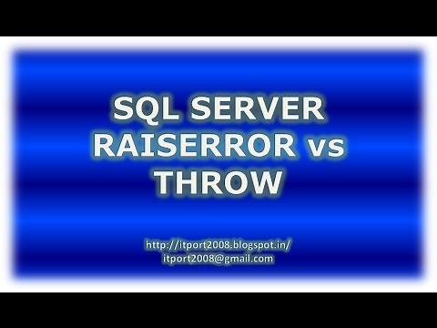 Difference Between Raiserror and Throw in SQL Server