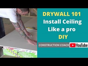 Drywall 101 - Install ceiling drywall like a pro. DIY Drywall full details
