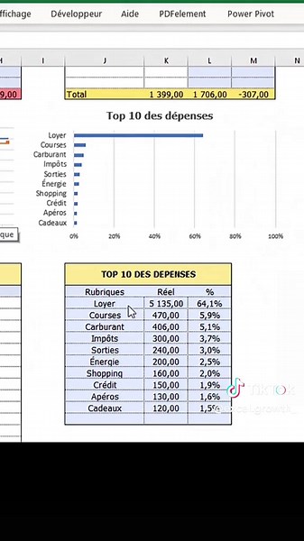 Analyse finances mensuelle d'un cadre supérieur à Paris #excelfrancais #apprendreexcel_de_a_à_z #apprendreexcel #excel #exceltips