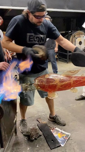 Giant glass koi fish with @btullman @igniteglass | Garmezy Glass