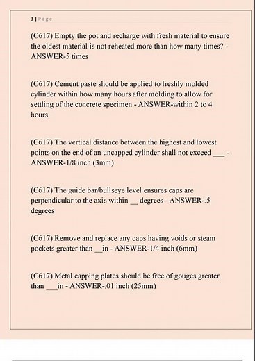 ACI CONCRETE STRENGTH TESTING TECHNICIAN EXAM NEWEST 2025 ACTUAL EXAM 200 QUESTIONS AND CORRECT DETA