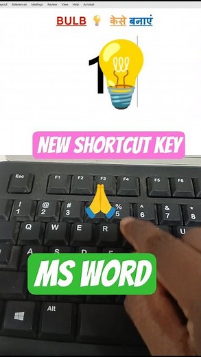Bulb MsWord Shortcut Tricks 💡#shorts #msword #tricks #education #computertips #windows#asmr #pc