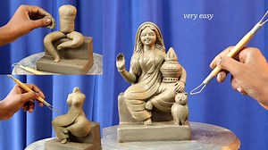 15K views · 264 reactions | Laxmi murti making with clay Background music credit Title: Beautiful Artist: Giulio Cercato Link: https://business.facebook.com/sound/collection/?sound_collection_tab=sound_tracks&asset_id=592271352837708&reference=artist_attr | Easy paint with biswanath | Facebook