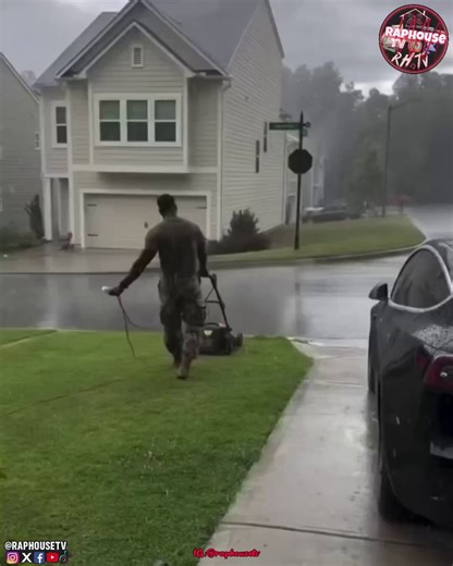 Husband Cuts The Grass In The Rain To Be A Man Of His Word And Keep His Promise To His Wife 😇❤️