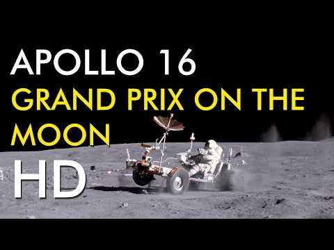 Apollo 16 'Grand Prix' Rover Test on the Moon HD 60FPS Stabilised
