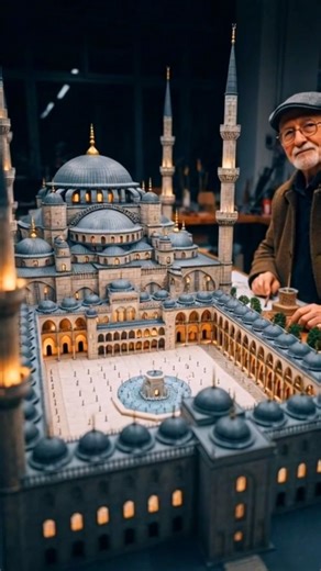Mini Blue Mosque at Night?! 😳✨ Ultra-Realistic Diorama Build