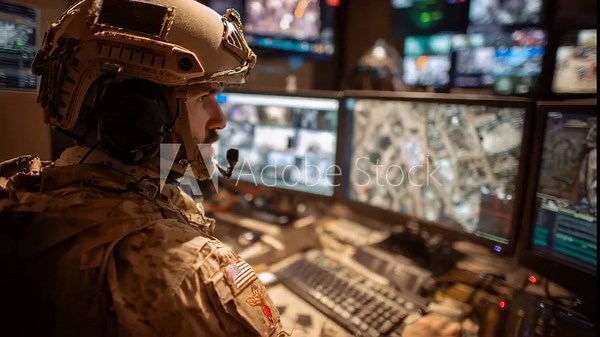 Intelligence specialist evaluates realtime surveillance feeds and compiles intelligence summaries ensuring data accuracy before sensitive government presentations.