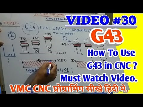 G43 Tool Length Compensation in + Direction Learn CNC in hindi and English