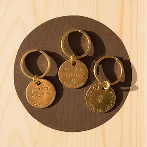 100% Custom Stamped Brass Keychain - Etsy