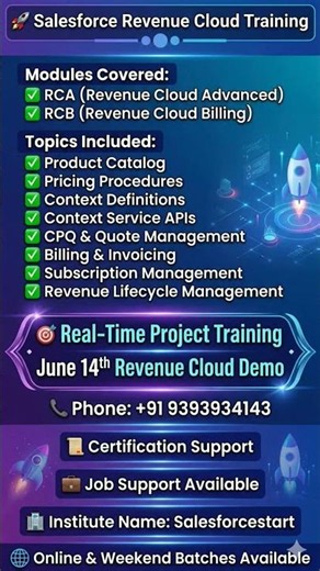 Salesforce Revenue Cloud Training | RCA & RCB | Free Demo on June 14th