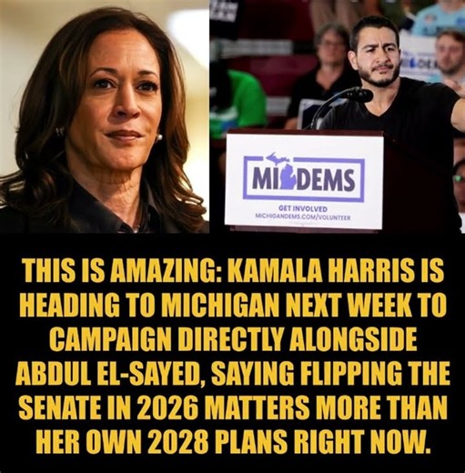 THIS IS AMAZING: Kamala Harris is heading to Michigan next week to campaign directly alongside...