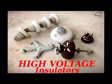 High Voltage Power Line Insulators (Up Close)