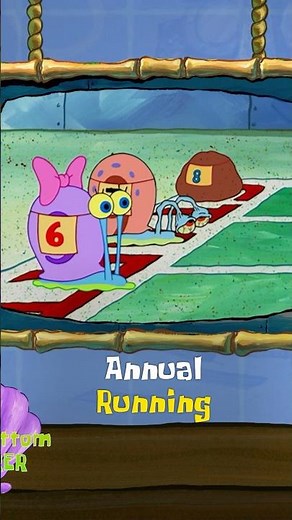 a rock wins the annual snail race! 🪨 | spongebob | bikini bottom inquirer #shorts