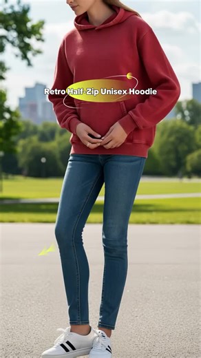 Retro Heavy Half-Zip Unisex Hoodie, Women's Style with Kangaroo Pocket & Headphone Jack, Casual Aesthetic Streetwear Essentials #rhinestonehoodie #mensworkhoodie #lolahoodie #acidwashedhoodie #gaplogohoodie #fleecelinedhoodie #quiltedhoodie #amazonhoodie #pinkcamohoodie #gapleopardhoodie