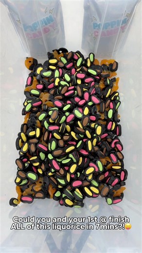 ☠️⬛️Could you and your 1st @ eat ALL of this Liquorice Mix in 7 minutes?!⬛️☠️ #shorts