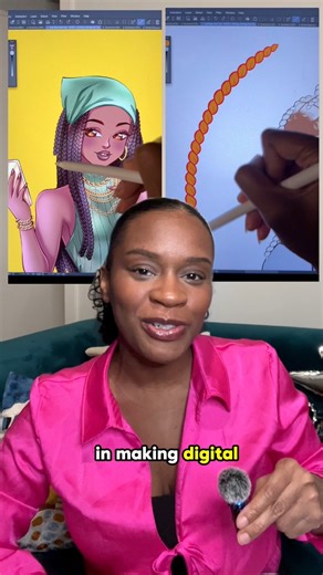 25K views · 472 reactions | Brushes in bio! We specialize in digital brushes for Black hair textures and Black art. With over 100 brushes to choose from we have something for everyone! The brushes are for Procreate, Clip Studio Paint, Photoshop, Ibis Paint, Illustrator, and Adobe Fresco Connect us with people who want to see more Black art or want to draw more Black art with digital art | By. Vegalia | Facebook