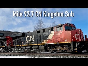 Mile 92.7 CN Kingston Sub, 2277 & 2226 ES44DC & 8815 SD70-M2 #trainspotting #railfanning #railway