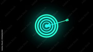 Target goal icon. Marketing targeting strategy symbol. Aim target with arrow sign 4k animation