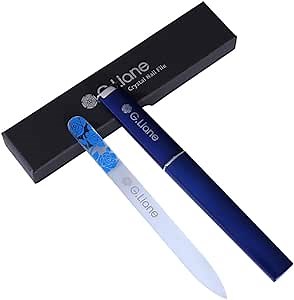 Crystal Nail File Set–Professional Nail File Manicure Pedicure Kit for Natural Nails Acrylic Nails Gels Nails Manicure Tools for Home and Salon(Rose Blue)
