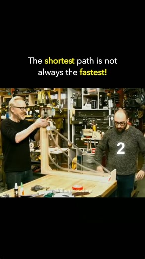 The Millionaire Paradigm on Instagram: "In physics, the quickest path between two points under gravity isn’t a straight line—it’s a curve called the brachistochrone. It’s a powerful reminder: the shortest distance isn’t always the fastest or most effective route. In the video example, several balls roll along different tracks, but the one on the curved path wins the race. Why? Because its steep descent at the beginning gives it a burst of speed. That momentum helps it overcome the longer distanc