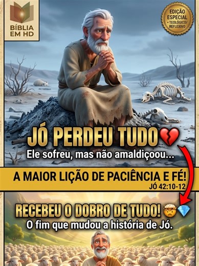 Ele perdeu tudo em um dia. E recebeu o dobro no final. Jó é chamado de o homem mais paciente da Bíblia — mas a história dele é muito mais complexa do que paciência silenciosa. Em um único dia, Jó perdeu seus filhos, sua riqueza, seus servos. Depois perdeu a saúde. Seus amigos mais próximos o acusaram de ter pecado, de ter merecido o sofrimento. Sua própria esposa o abandonou à dor. E Jó não recebeu nenhuma explicação. Ele não sabia do que acontecia nos bastidores do céu. Não sabia que Deus havia