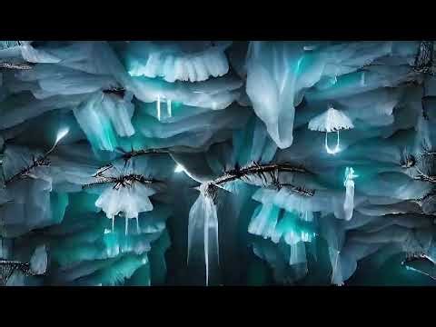 ICY CAVE Background Loop ❄️ No Copyright Background AI Video Generated Loop HD