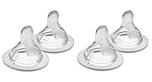 MAM Bottle Nipples Extra Fast Flow Nipple Level 4, for 6+ Months, SkinSoft Silicone Nipples for Baby Bottles, Fits All MAM Bottles, 4 Pack