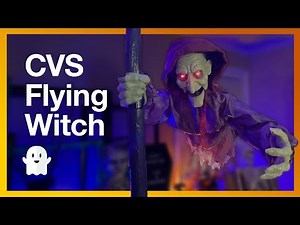 6' Flying Witch - Animated Halloween Prop from CVS - Spooky Village 2024