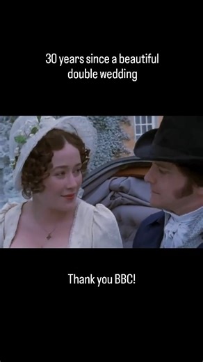 Jane Austen Remixed on Instagram: "All's well that ends well. 30 years ago today, episode 6 and the finale of BBC's Pride & Prejudice aired. The happy ending for the eldest two Miss Bennets, now Mrs Bingley and Mrs Darcy. #wedding #doublewedding #janeausten #prideandprejudice #classics #literature #1995 #1995prideandprejudice #bbc #tvseries #comforttv #mrdarcy #elzaibethbennet #mrbingley #janebennet #colinfirth #jenniferehle"