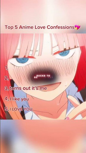 Top 5 Anime Love confession #animeedit #love #fyp #youtubeshorts