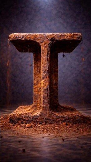 Rusted Steel I-Beam Cleaned and Restored