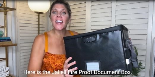 Upgraded File Box with Lock, JALIELL Fireproof Document Box 