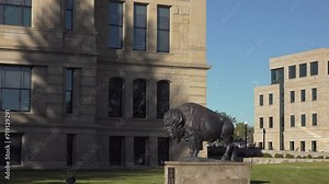 The State Capitol Building buffalo statue, Cheyenne, Wyoming, USA
