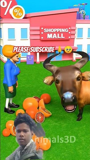 When the Scary Teacher feeds a mini bull an orange 🍊🐂😂#Funny #Comedy #Shorts #ScaryTeacher3D