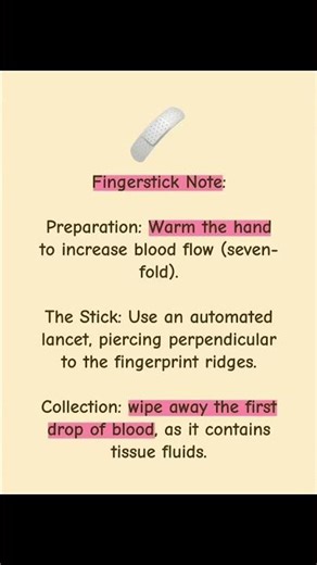 Fingerstick Note: #phlebotomy #phlebotomytraining #phlebotomist #medical #fyp #fypシ #fypシ゚viral #yt
