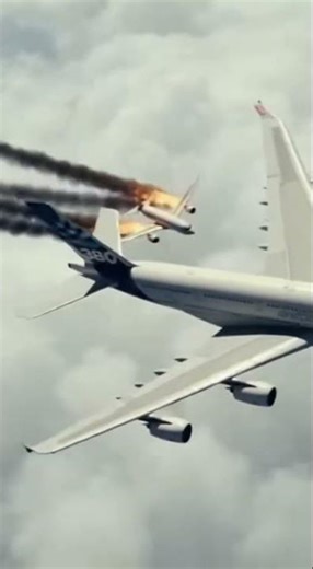 Shocking Airbus A380 Near Miss with Burning Plane!