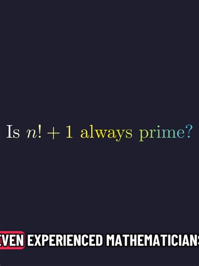Is n! 1 always prime? #maths #mathematics #math #prime