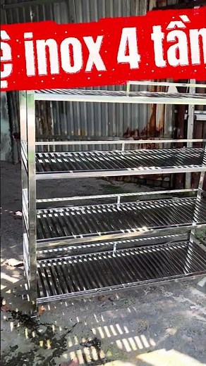 Kệ inox 4 tầng 1m5 – Khung kệ chắc chắn gọn gàng