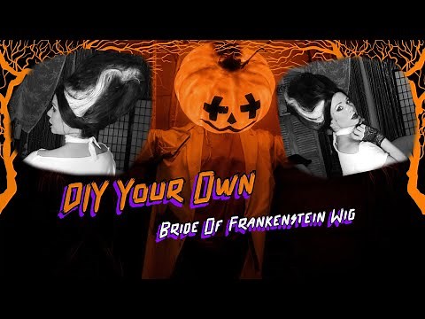 DIY Bride Of Frankenstein Wig / Tutorial / Halloween Wig