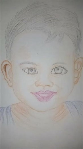 Portrait of a baby's face #portrait #babyface #sketch #shorts