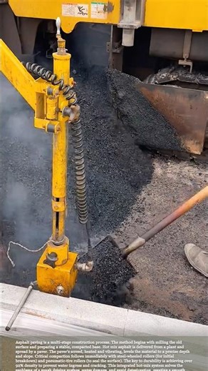Asphalt road paving process