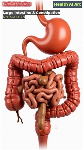 Illustration of Large Intestine and Constipation | Health AI Art | 09
