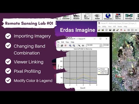 Remote Sensing Lab 1 | ERDAS Imagine | Importing Imagery, geo-linking, Pixel Profiling | Geology