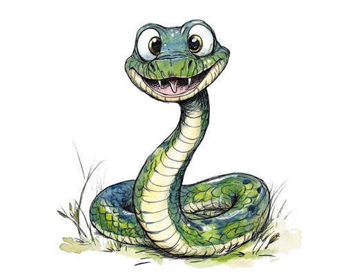 Cartoon Snake PNG Clipart, 12x Funny Reptile Clip Art Set, Printable Watercolor Jungle Animal, Paper Crafts, Digital Download, Junk Journal - Etsy