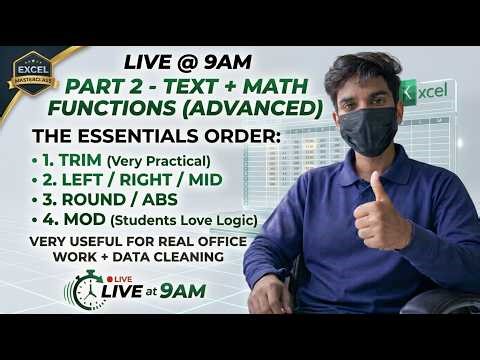 Excel Advanced Functions Part 2 – Text Handling & Calculations Microsoft Excel