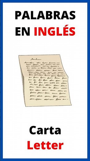 🔎 ¿Cómo se dice CARTA en INGLÉS?