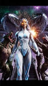 Silver-Haired Humanoid Woman Descends | Epic Cyber Angel Arrival 4K #robot #ai