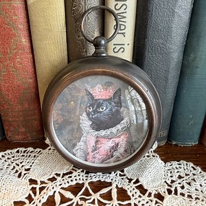OOAK Vintage Bronze Repurposed Convex Clock with Secret Compartment READ!