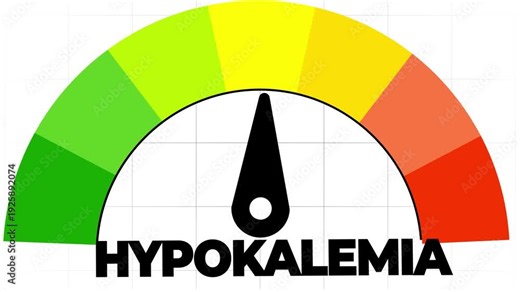 hypokalemia level measuring device animation.zoom effect.Infographic gauge, tachometer, speedometer.
