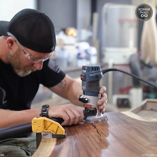 13K views · 43 reactions | I built a sleek coffee table with a Monkey Pod slab and metal legs! It turned out even better than I imagined. Love how the natural wood and industrial metal come together! | komarproject | Facebook